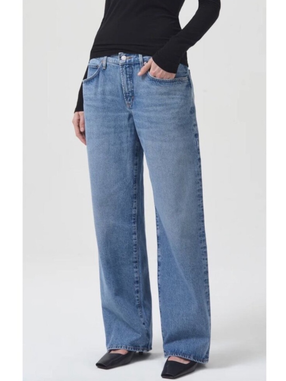 AGOLDE Fusion Jeans size 25 Medium Wash Wide Leg Straight 100% Cotton Denim